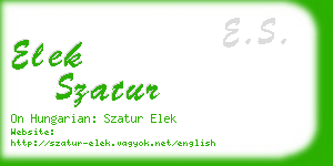 elek szatur business card